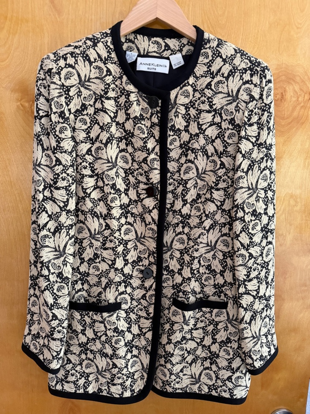 Vintage Embossed Floral Anne Klein II Suit Jacket